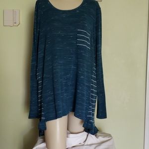 Scallop neck sweater shirt